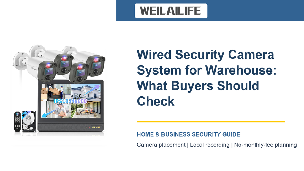 Warehouse Monitoring: Wired Security Camera System and Phone Alerts
