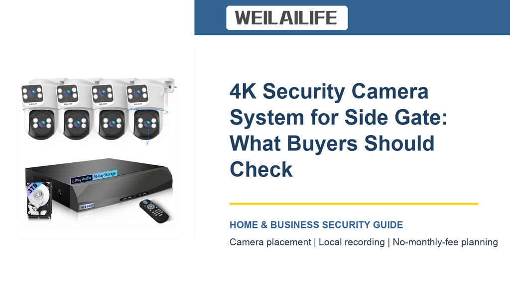 Side Gate Security Setup: 4K Security Camera System and Router Placement