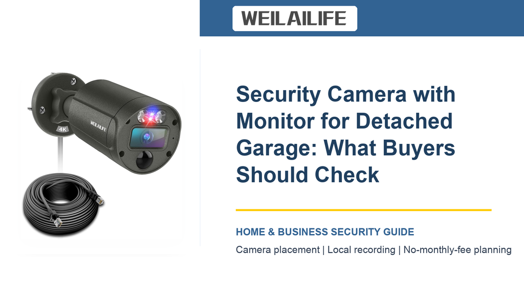 Detached Garage Security Setup: Security Camera with Monitor and Motion Alerts