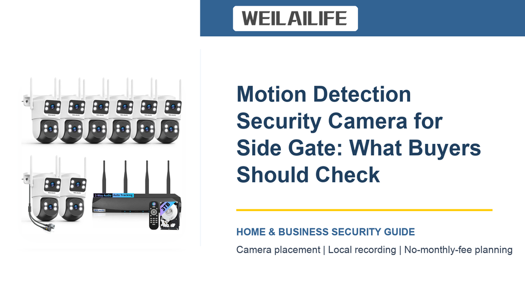 Side Gate Security Setup: Motion Detection Security Camera and Cable Length | WEILAILIFE