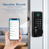 Smart Door Lock, Keyless Entry Bluetooth Door Locks, Finger Print Auto-Lock，Front Door Smart Lock Works with APP Control, Digital Password