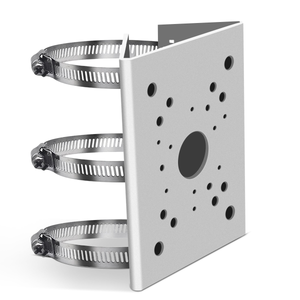Universal Vertical Pole Corner Mount Bracket for Security Camera, Stainless Steel Pole Mount Adapter with 6 Loops, CCTV Cameras Mounting Brackets, Solar Panel Clamp