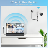 【All-in-One Security System】 5MP Outdoor Wireless Security Camera System, Home WiFi Video Security Cameras Systems, Surveillance DVR Kits(Enjoy $10 Off Instantly)