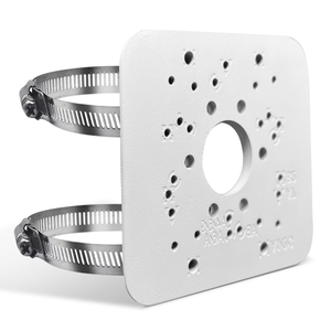Universal Vertical Pole Corner Mount Bracket for Security Camera, Stainless Steel Pole Mount Adapter with 4 Loops, CCTV Cameras Mounting Brackets, Solar Panel Clamp