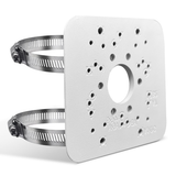 Universal Vertical Pole Corner Mount Bracket for Security Camera, Stainless Steel Pole Mount Adapter with 4 Loops, CCTV Cameras Mounting Brackets, Solar Panel Clamp
