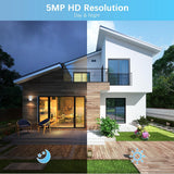 4K PoE Add-On Security Camera, 8MP Ultra HD 2160p, 90ft Night Vision, 2-Way Audio, 130° Wide Angle, IP66 Waterproof, Wired Outdoor Surveillance Camera, No Monthly Fee