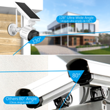 Wireless Wi-Fi Solar Security Camera, Outdoor Rechargeable Battery Surveillance Camera with Solar Panel (2 Packs)