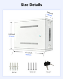Wall Mount DVR & NVR Lock Box, Heavy Duty Metal Security Cabinet for CCTV, Ventilated with Cable Management
