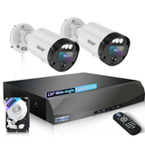 【130° Ultra Wide-Angle & 2-Way Audio】 Outdoor Wired Security Camera System, Wired Home Security Camera System, Home Video Surveillance System