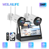 【90ft Super Night Vision】 Outdoor Wireless Security Camera System, Home Wi-Fi Video Surveillance & Security Cameras Systems with 10.1'' Monitor NVR