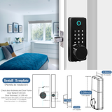 Smart Door Lock, Keyless Entry Bluetooth Door Locks, Finger Print Auto-Lock，Front Door Smart Lock Works with APP Control, Digital Password