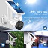 Wireless Wi-Fi Solar Security Camera, Outdoor Rechargeable Battery Surveillance Camera with Solar Panel (2 Packs)