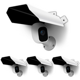 Universal Security Camera Cover - Sun Rain Shield, Waterproof Protective Roof for Outdoor Dome, Bullet Cameras (White Aluminium)