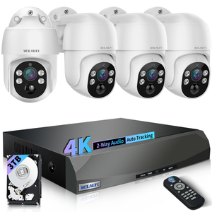 4K 8MP PoE PTZ Security Camera System, Wired Outdoor Indoor Surveillance, 2-Way Audio, Auto Tracking, Motion Detection, No Monthly Fee (Enjoy $10 Off Instantly)