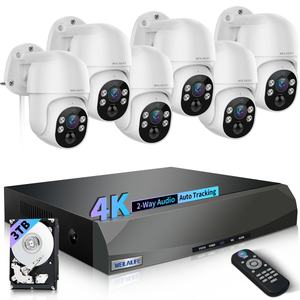 4K 8MP 6-Camera PoE PTZ Security Camera System, Wired Outdoor Indoor Surveillance, 2-Way Audio, Auto Tracking, Motion Detection, No Monthly Fee (Enjoy $20 Off Instantly)