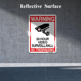 Outdoor Video Surveillance Warning Sign, Aluminum Warning Sign, 12''x7'' Security Camera Signs for Home, CCTV, Driveway Alert, Warehouse(3 Packs)