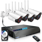 WEILAILIFE Wireless Security Camera System 4-Camera 3MP, 2-Way Audio, 90ft Night Vision, Dual Antenna (Enjoy $10 Off Instantly)
