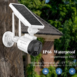 Wireless Wi-Fi Solar Security Camera, Outdoor Rechargeable Battery Surveillance Camera with Solar Panel (2 Packs)