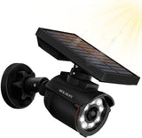 WEILAILIFE Solar Motion Sensor Simulated Cameras Outdoor Wireless Security Floodlight Fake Security Camera with LED Spotlights Waterproof 800 Lumen Bright Exterior Light