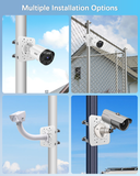 Universal Vertical Pole Corner Mount Bracket for Security Camera, Stainless Steel Pole Mount Adapter with 4 Loops, CCTV Cameras Mounting Brackets, Solar Panel Clamp