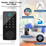 Smart Door Lock, Keyless Entry Bluetooth Door Locks, Finger Print Auto-Lock，Front Door Smart Lock Works with APP Control, Digital Password