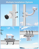 Universal Vertical Pole Corner Mount Bracket for Security Camera, Stainless Steel Pole Mount Adapter with 4 Loops, Solar Panel Clamp, CCTV Cameras Mounting Brackets