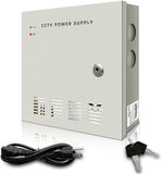 18-Channel DC 12-Volt 10-Amp Output CCTV Distributed Power Supply Box/Converter with AC Plug and Lock(10A 18-Channel)