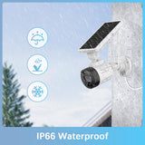 WEILAILIFE 【2-Way Audio & Wire-Free Solar Powered】 2-Antenna Enhanced Outdoor Solar Battery Wireless Security Camera System WiFi Home Video Surveillance Camera System