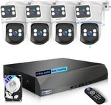 4K POE Wired Security Camera System with NVR – Outdoor PTZ IP Cameras, Color Night Vision, 2-Way Audio, No Monthly Fee, Motion Detection, 360° View