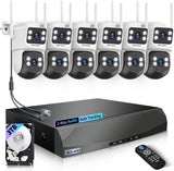 【360° View & 2-Way Audio】 4MP PTZ Security Cameras Wireless Outdoor, WiFi Home Surveillance System, Outside Wireless Security Systems