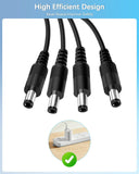 DC 12V 2A Power Supply Adapter with 1 to 4 Power Splitter AC 100-240V Power Cord Cable for CCTV Security Camera Surveillance System/DVR/NVR/LED Strip Lights