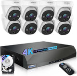4K POE Wired Dome Security Camera System – 8 Outdoor Indoor IP Cameras, 130° Wide Angle, 2-Way Audio, PIR Detection, No Monthly Fee (Enjoy $20 Off Instantly)