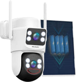 WEILAILIFE  4MP Solar Powered Extend PTZ Camera, Wireless Outdoor Security Cameras, WiFi Home Video IP Camera