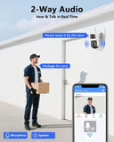 4MP PTZ Wireless Outdoor Security Camera System with 2-Way Audio,Dual-lens security camera system,2-cam