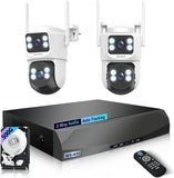 4MP PTZ Wireless Outdoor Security Camera System with 2-Way Audio,Dual-lens security camera system,2-cam