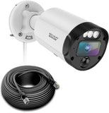 4K PoE Add-On Security Camera, 8MP Ultra HD 2160p, 90ft Night Vision, 2-Way Audio, 130° Wide Angle, IP66 Waterproof, Wired Outdoor Surveillance Camera, No Monthly Fee