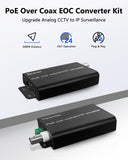 EOC Converter Ethernet Over Coax Adapter, CCTV to IP Upgrade, 3000ft, Analog IP Upgrade, 3000ft Long Reach, Power Over Coax, Reuse Coax Cable, Plug & Play, Stable Transfer