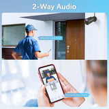 4K PoE Add-On Security Camera, 8MP Flashing LED Alert, 2-Way Audio, 130° Wide Angle, 90ft Night Vision, IP66 Waterproof, Wired Outdoor Surveillance Camera, No Monthly Fee