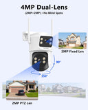 Wireless Outdoor Extend PTZ Security Camera, 4MP, 2-Way Audio (1 Pack)