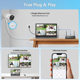 4K Security Camera System with Monitor, 8CH NVR with 4 Cameras & 10.1" Display, 130° Wide Angle, 2-Way Audio, PoE Wired Home Surveillance, Plug & Play, No Monthly Fee (Enjoy $10 Off Instantly)