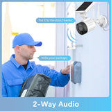 WEILAILIFE 【2-Way Audio & Wire-Free Solar Powered】 2-Antenna Enhanced Outdoor Solar Battery Wireless Security Camera System WiFi Home Video Surveillance Camera System