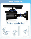 WEILAILIFE Solar Motion Sensor Simulated Cameras Outdoor Wireless Security Floodlight Fake Security Camera with LED Spotlights Waterproof 800 Lumen Bright Exterior Light