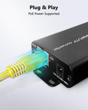 EOC Converter Ethernet Over Coax Adapter, CCTV to IP Upgrade, 3000ft, Analog IP Upgrade, 3000ft Long Reach, Power Over Coax, Reuse Coax Cable, Plug & Play, Stable Transfer