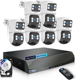 4K POE Wired Security Camera System with NVR – 6 Outdoor PTZ IP Cameras, Color Night Vision, 2-Way Audio, No Monthly Fee, Motion Detection