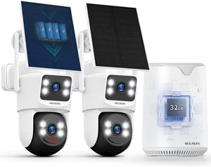 Solar Powered PTZ Camera System, Wireless Outdoor Security Cameras, WiFi Home Video Surveillance Systems DVR Kits