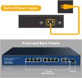 8-Port Gigabit Internet Unmanaged Poe Switch, Home Power over Ethernet Hub Router, Office Network Splitter with Fanless Metal Housing