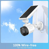 WEILAILIFE 【2-Way Audio & Wire-Free Solar Powered】 2-Antenna Enhanced Outdoor Solar Battery Wireless Security Camera System WiFi Home Video Surveillance Camera System