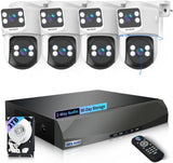 4K POE Wired Security Camera System with NVR – Outdoor PTZ IP Cameras, Color Night Vision, 2-Way Audio, No Monthly Fee, Motion Detection, 360° View