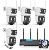 4MP PTZ Wireless Outdoor Security Camera System with 2-Way Audio,Dual-lens security camera system,2-cam