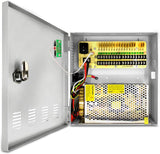 18-Channel DC 12-Volt 20-Amp Output CCTV Distributed Power Supply Box/Converter with AC Plug and Lock(20A 18-Channel)